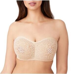 NWT Wacoal Women's Beige Halo Lace Strapless Underwire Bra Size 32D